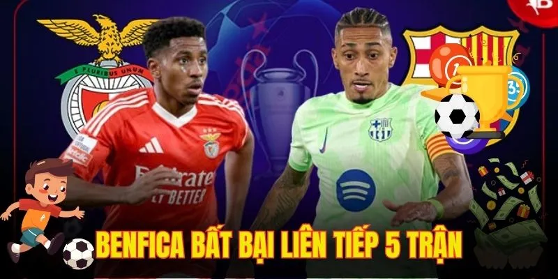 Benfica thắng liên tục 5 trận gần nhất trong giải C1